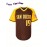 Men's Baseball Sweatshirt #19 - Brown V-Neck Polyester Pullover with Yellow '19' & Letter Design, Loose Fit for Casual, Team Sports, Outdoor Activities (S-3XL), Versatile Pullover, Relaxed Fit Top, Quality Stitching