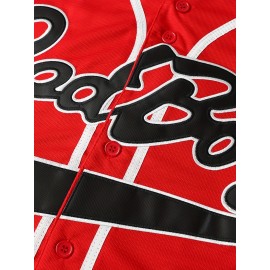 Men'S Red Baseball Jersey, Size S-3XL, 