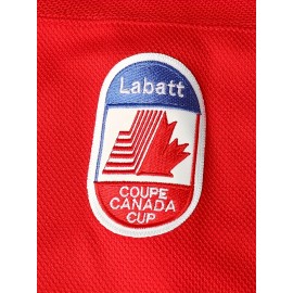 1pc Canada Hockey Jersey, Men's Long Sleeve V-Neck Polyester Pullover with Letter & Number, Loose Fit Sports Top for Training, Casual & Team Sports - Red & White, Sizes S-3XL, Athletic Clothing|Patriotic Design|Durable Wear