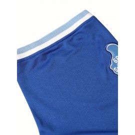 Men's #69 Embroidered Blue Football Jersey - Breathable V-Neck Sports Top with 
