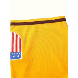 Men's San Diego 19 Baseball Jersey - Brown & Yellow V-Neck Short Sleeve, Lettering & Number 19, Loose Fit Polyester, Machine Washable for Casual, Outdoor, Sports, Party Wear, Outdoor Activity Apparel, Sporty Look, Detailing