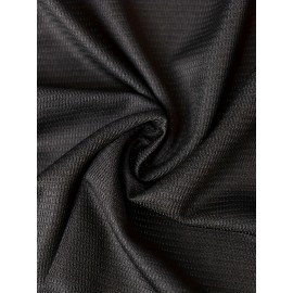 Men'S Baseball Jacket # 7 Black Breathable V-neck Knitted Micro Elastic Loose Fabric