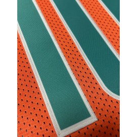 Men'S Orange #10 Polyester Rugby Shirt, Breathable V-Neck Short Sleeve Training Top, Classic Embroidered American Football Jersey, Sports Casual Wear for Adults, Teens, and All Genders