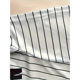 Men's New York 2 Baseball Jersey - Sporty V-Neck Button- Shirt with Pinstripes, Loose Fit All-Season Athletic Apparel for Team Sports, Casual Outings & Halloween Parties, Durable Sportswear, Comfortable Clothing