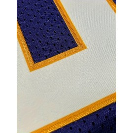 Men's #18 Purple American Football Jersey - Embroidered Lettering & Number, V-Neck Loose Fit, Polyester Retro Sportswear for Games, Training, Casual Wear | All-Season Comfort, Machine Washable, Training Apparel, Durable Sportswear, Embroidered Detailing