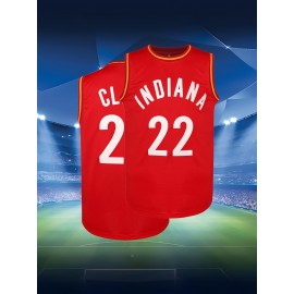 Men'S Basketball Shirt # 22 Red Basketball Shirt Suitable For Competition Training Team Sports In Spring, Summer, And Autumn Wear S-XXXL