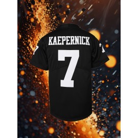 Men's #7 Embroidered Soccer Jersey - Breathable V-Neck, Casual Sports Shirt for Outdoor Activities & Parties, Sizes S-XXXL