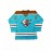 Men'S Vintage-Style Ice Hockey Jersey, S-3XL - Turquoise & Brown with Dog Design, V-Neck Captain'S Sweatshirt, Polyester, Machine Washable for Sports, Casual, Parties & Training