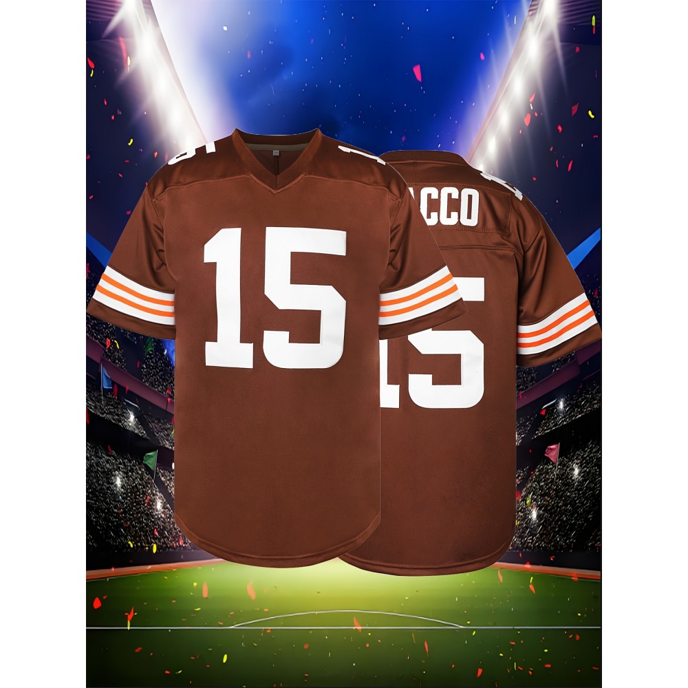 Men'S American Football Sweatshirt # 15 Brown Football Sweatshirt Men'S American Football Sweatshirt # 15 Brown Football Sweatshirt