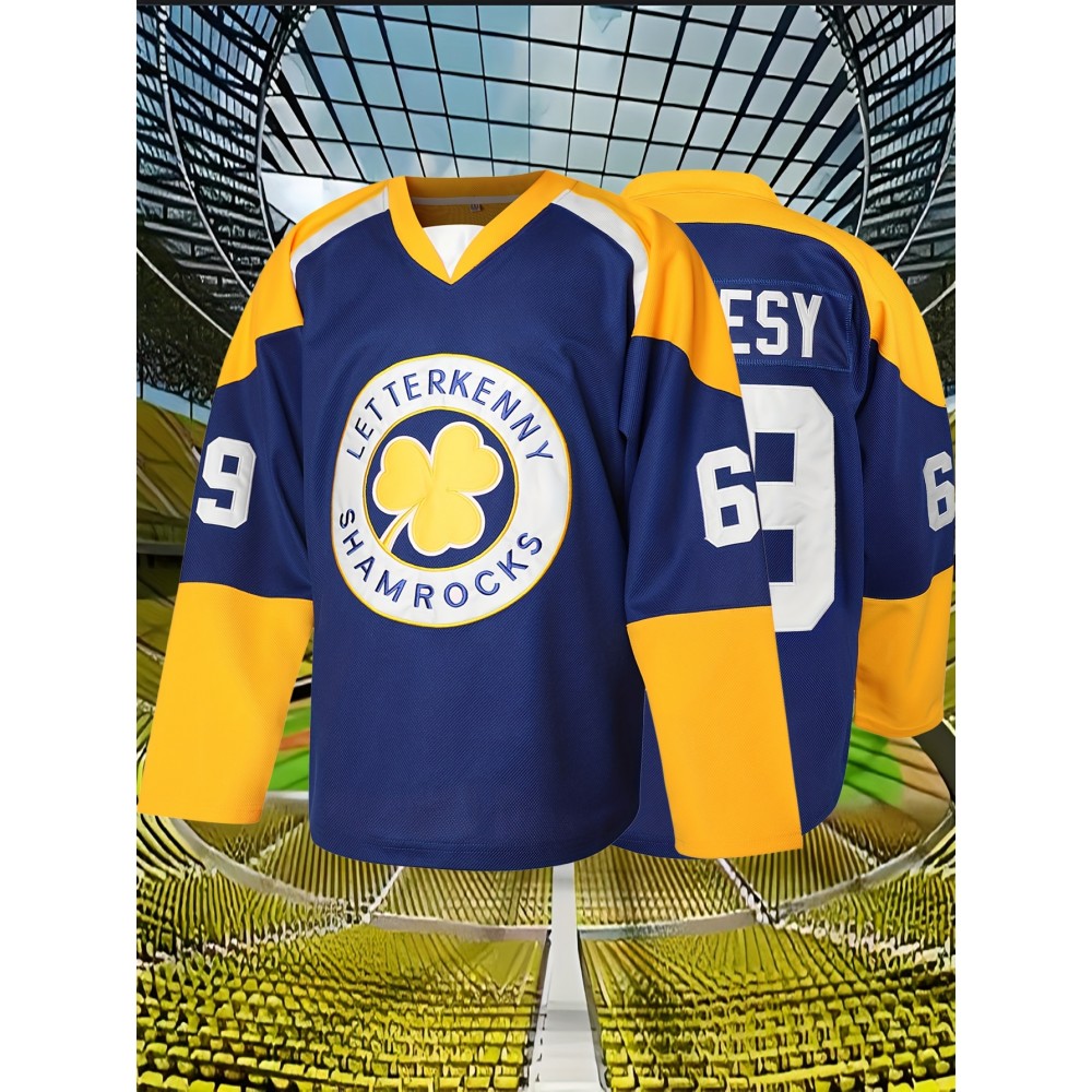 1pc Men'S Ice Hockey Jersey - Polyester V-Neck Long Sleeve Top with Embroidered Lettering, Breathable Knit Fabric, Sports & Casual Wear, Sizes S-3XL 1pc Men'S Ice Hockey Jersey - Polyester V-Neck Long Sleeve Top with Embroidered Lettering, Breathable Knit Fabric, Sports & Casual Wear, Sizes S-3XL