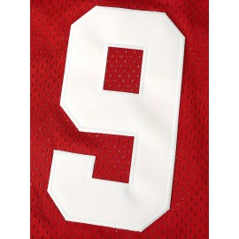 Men'S American Basketball Sweatshirt # 9 Round Neck Knitted Embroidered Polyester Micro Elastic Loose Fabric S-3XL