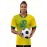 Women's Large Size Professional Sports Fabric Creative Pattern Print Brazil Home Soccer Jersey T-shirt, Soccer Jersey Flag Uniforms Shirts Breathable And Lightweight, Moisture-Wicking, As Gifts For Sports Fans