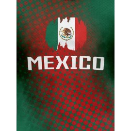 Women's Large Size Professional Sports Fabric Creative Pattern Print North American National Team Soccer Jersey T-shirt, Soccer Jersey Flag Uniforms Shirts, Breathable And Lightweight, Moisture-Wicking, As Gifts For Sports Fans